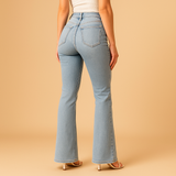 Flared high-waisted jeans for women