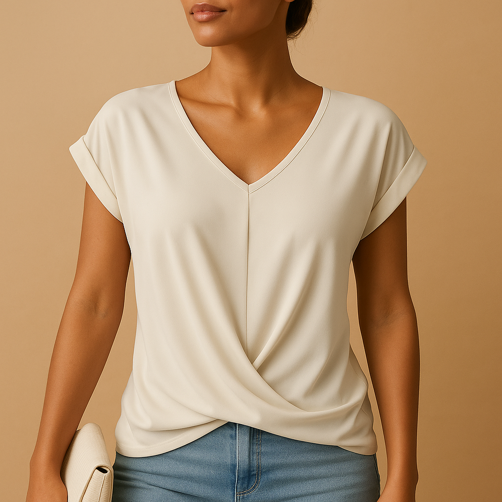 V-neck blouse with flattering fit for women