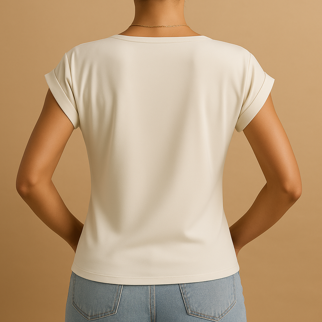 V-neck blouse with flattering fit for women