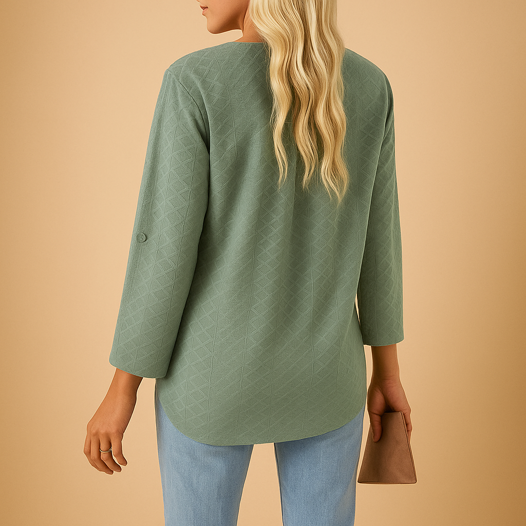 V-neck blouse with regular fit for women