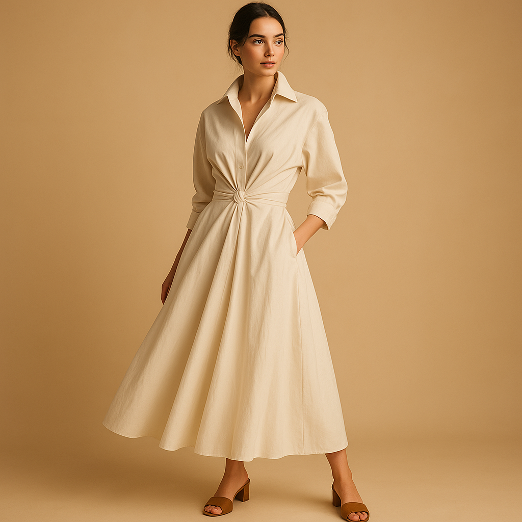 Vintage-inspired A-line dress for women.
