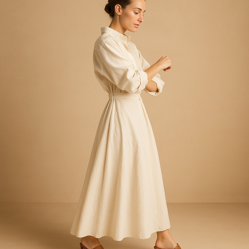 Vintage-inspired A-line dress for women.
