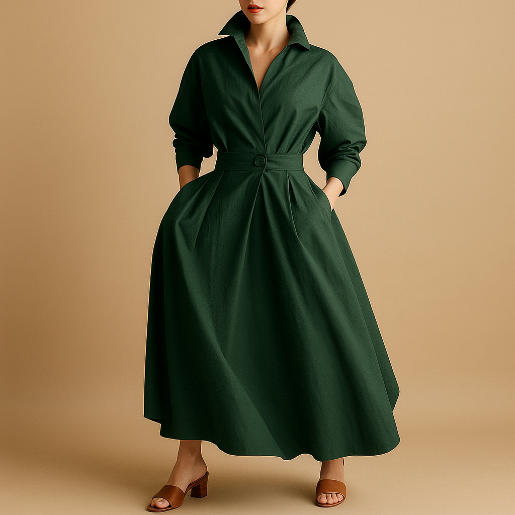 Vintage-inspired A-line dress for women.