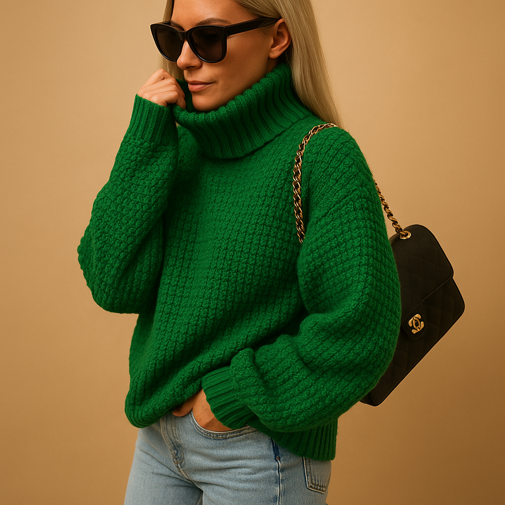 Warm knitted women's sweater.