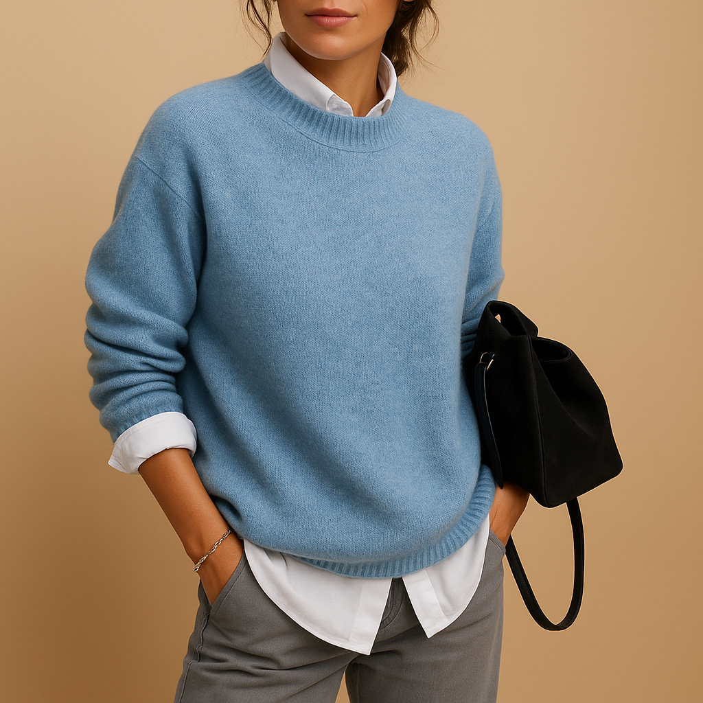Woolen women's sweater with an elegant fit and minimalist finish.