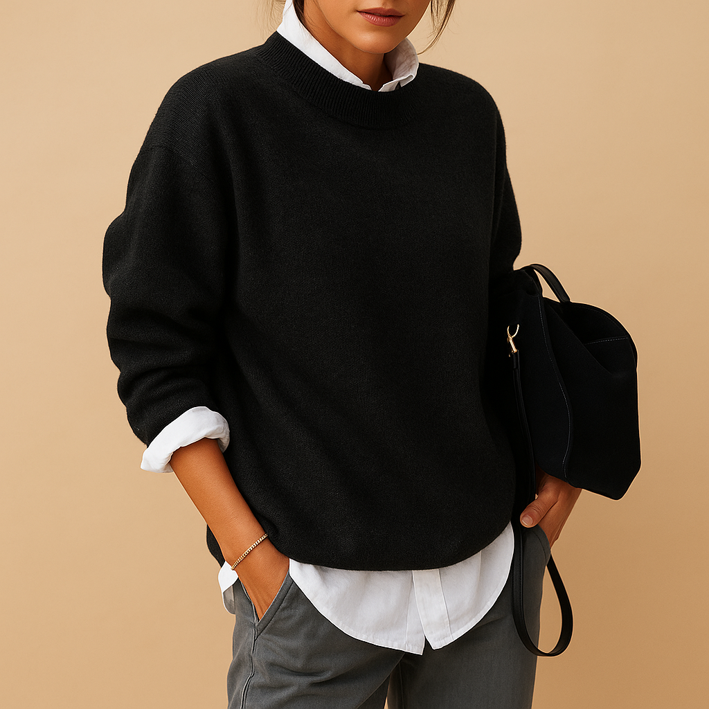 Woolen women's sweater with an elegant fit and minimalist finish.