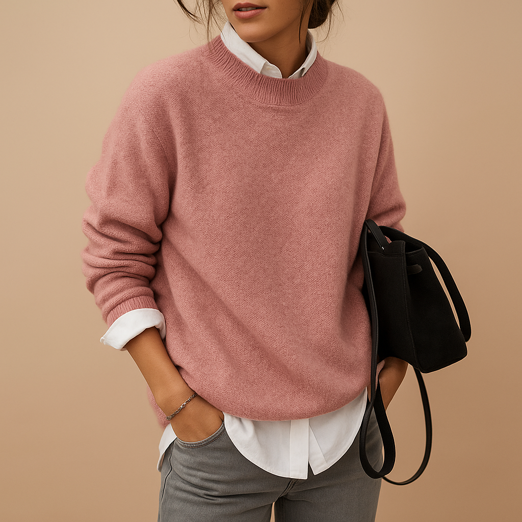 Woolen women's sweater with an elegant fit and minimalist finish.