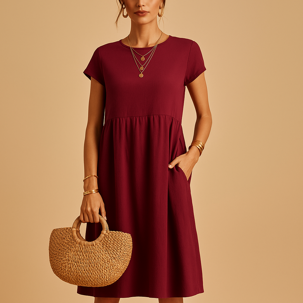 Lightweight summer dress with an elegant fit for women.