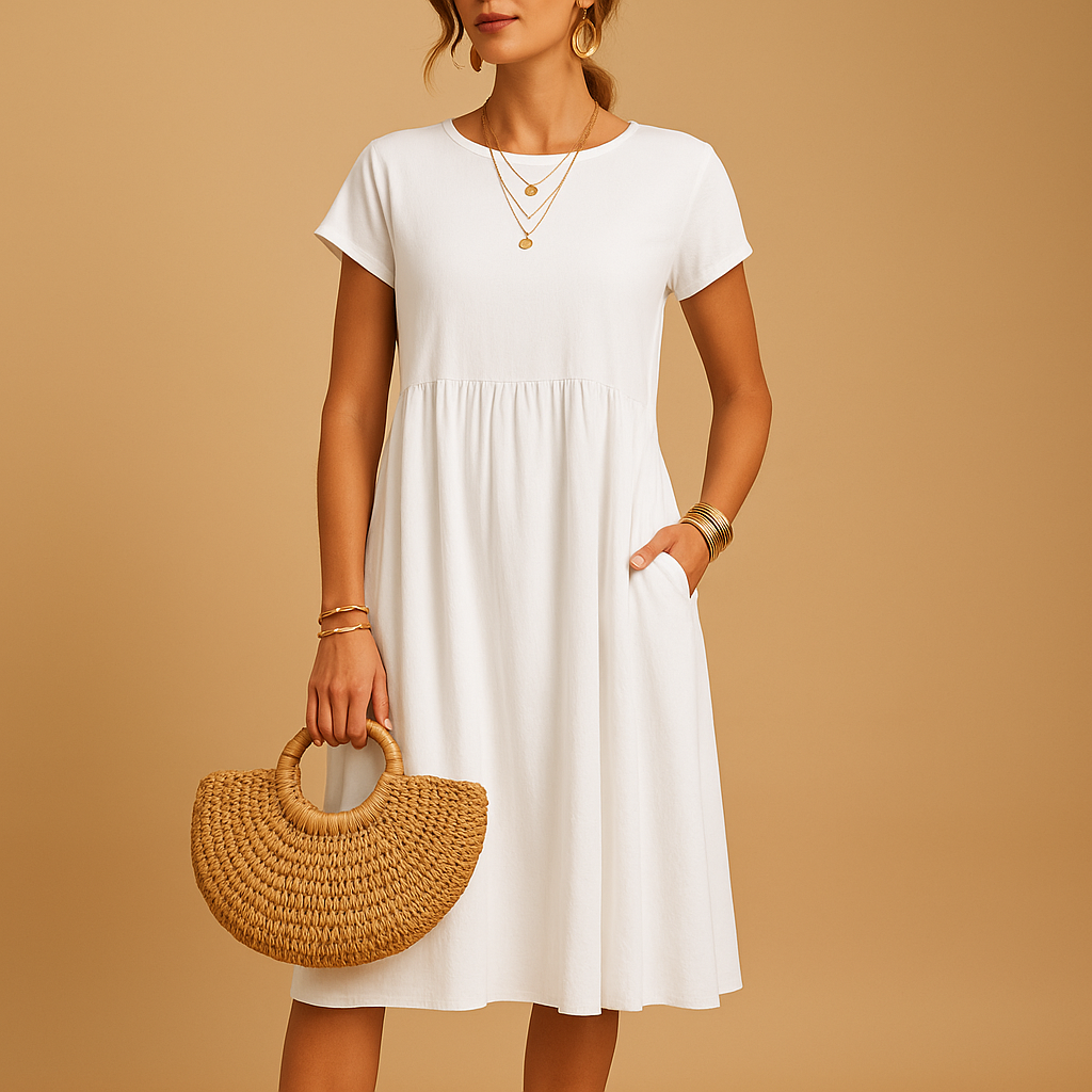 Lightweight summer dress with an elegant fit for women.