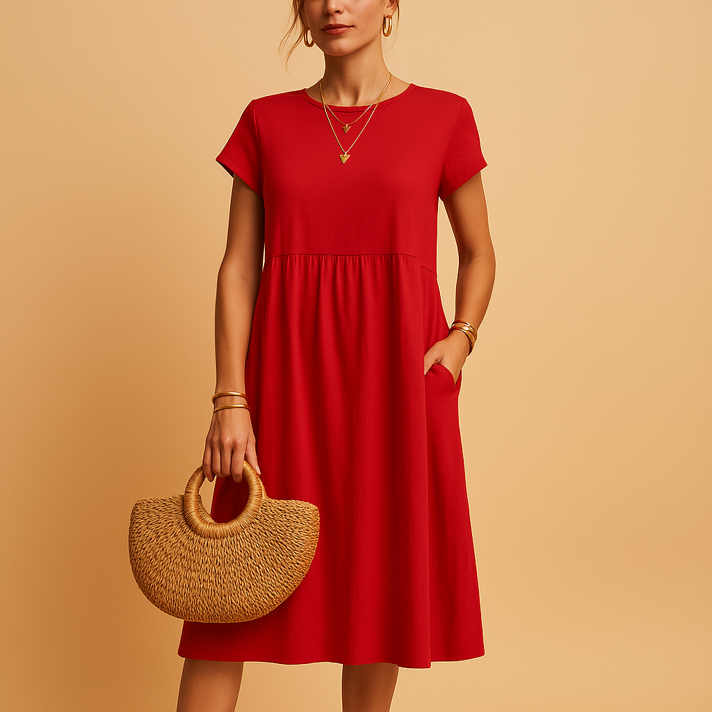 Lightweight summer dress with an elegant fit for women.