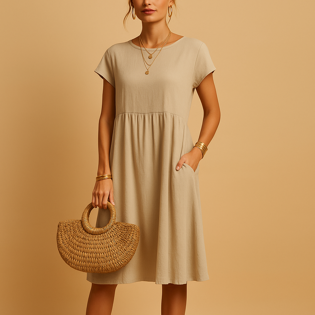 Lightweight summer dress with an elegant fit for women.