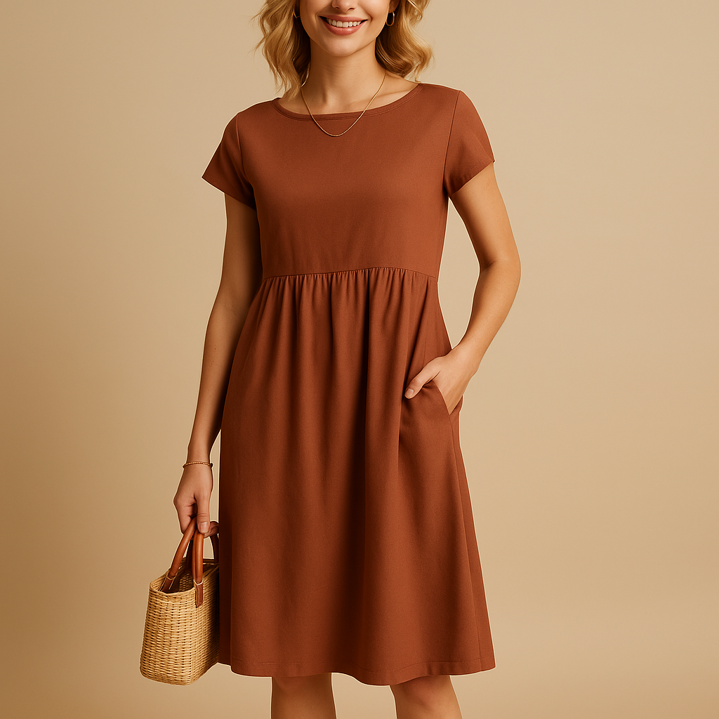 Lightweight summer dress with an elegant fit for women.
