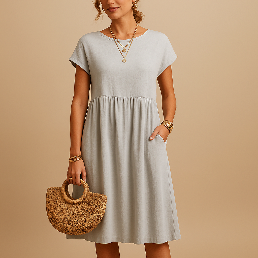 Lightweight summer dress with an elegant fit for women.