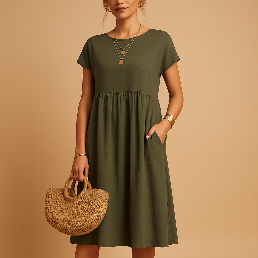Lightweight summer dress with an elegant fit for women.