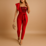 Summer jumpsuit with sequins for women.