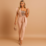 Summer jumpsuit with sequins for women.